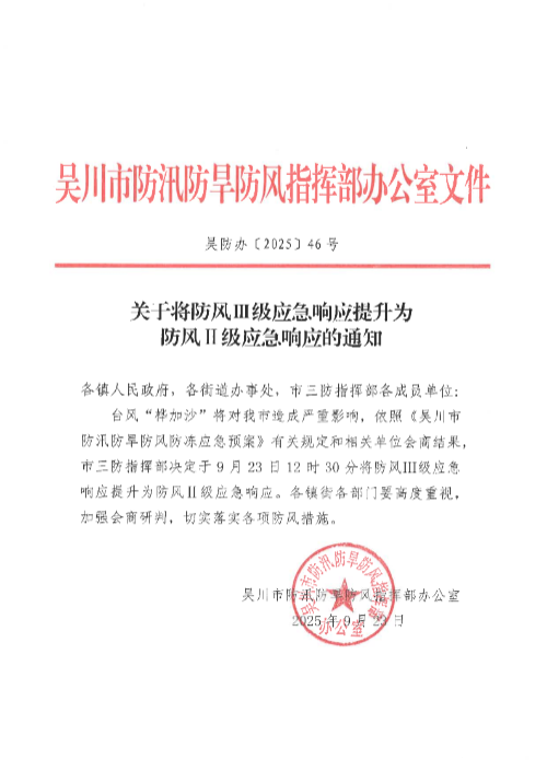 吴防办〔2025〕46号  关于将防风Ⅲ级应急响应提升为防风Ⅱ级应急响应的通知_01.png